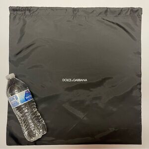 Dolce & Gabbana large Black Drawstring Dust Bag White Logo purses totes boots